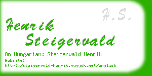 henrik steigervald business card
